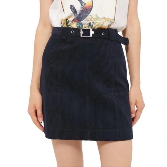 Urban Outfitters Franny High Waist Corduroy Mini Skirt Black Size Small - Picture 2 of 7